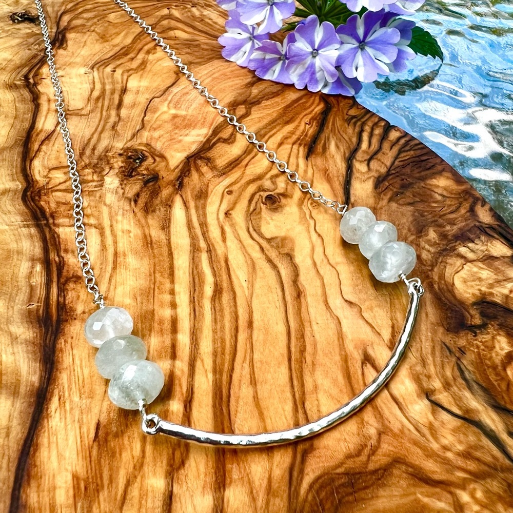 Aquamarine Statement Necklace, Birthstone Necklace